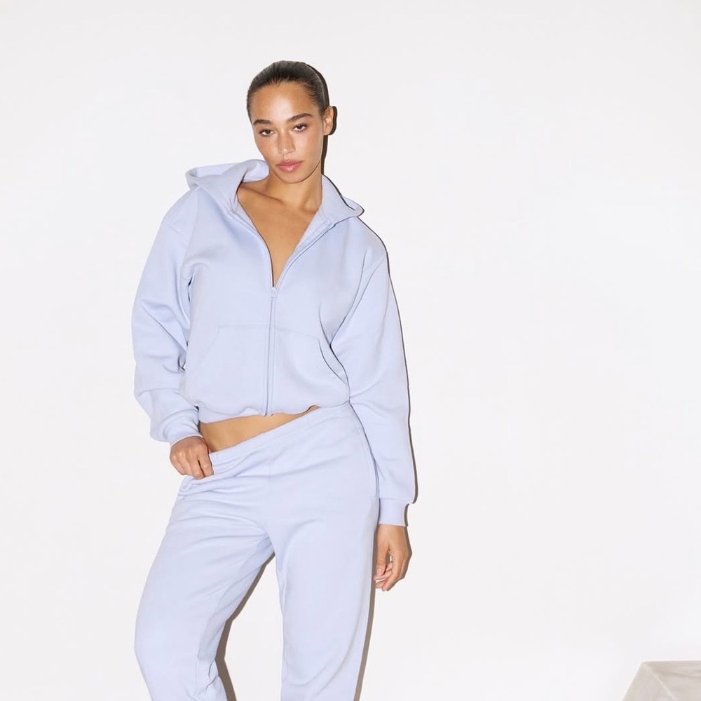 SKIMS Light Blue Zip Up Jacket Medium